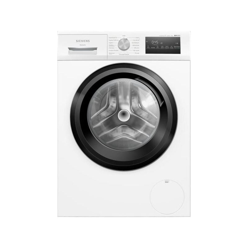 Siemens - Lave-linge hublot WM14N248FR iQ300 - 8 kg - Induction - L60cm - 1400 trs/min - Classe a - Vapeur- Blanc