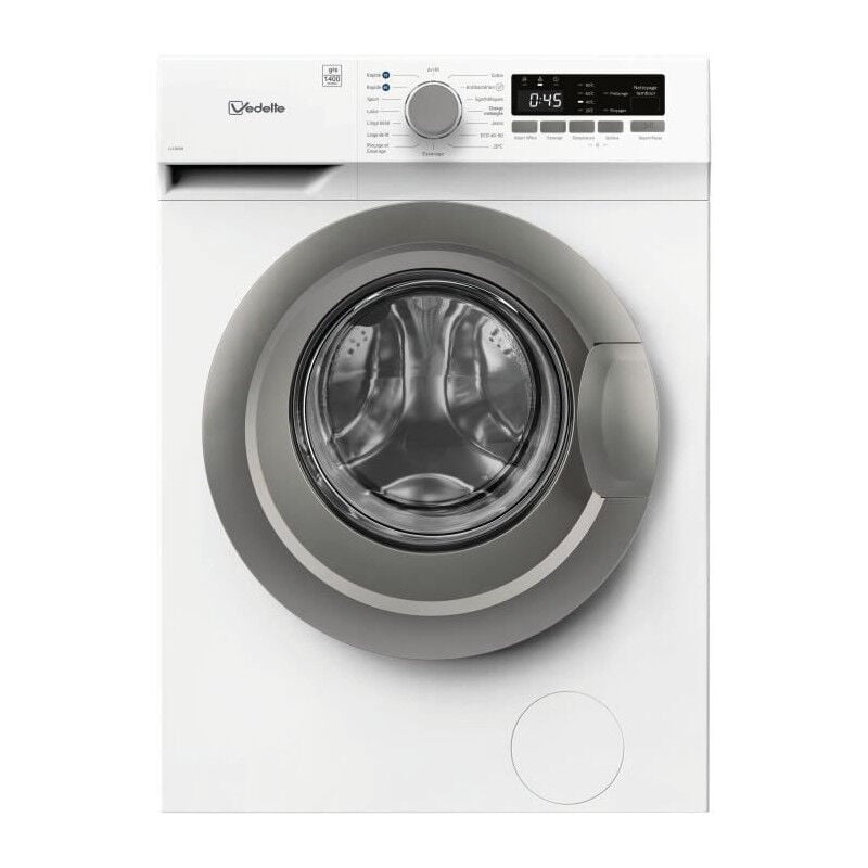 Vedette - Lave-linge hublot LLV395W - 9 kg - Induction - L60cm - 1400 trs/min - Classe a - Blanc