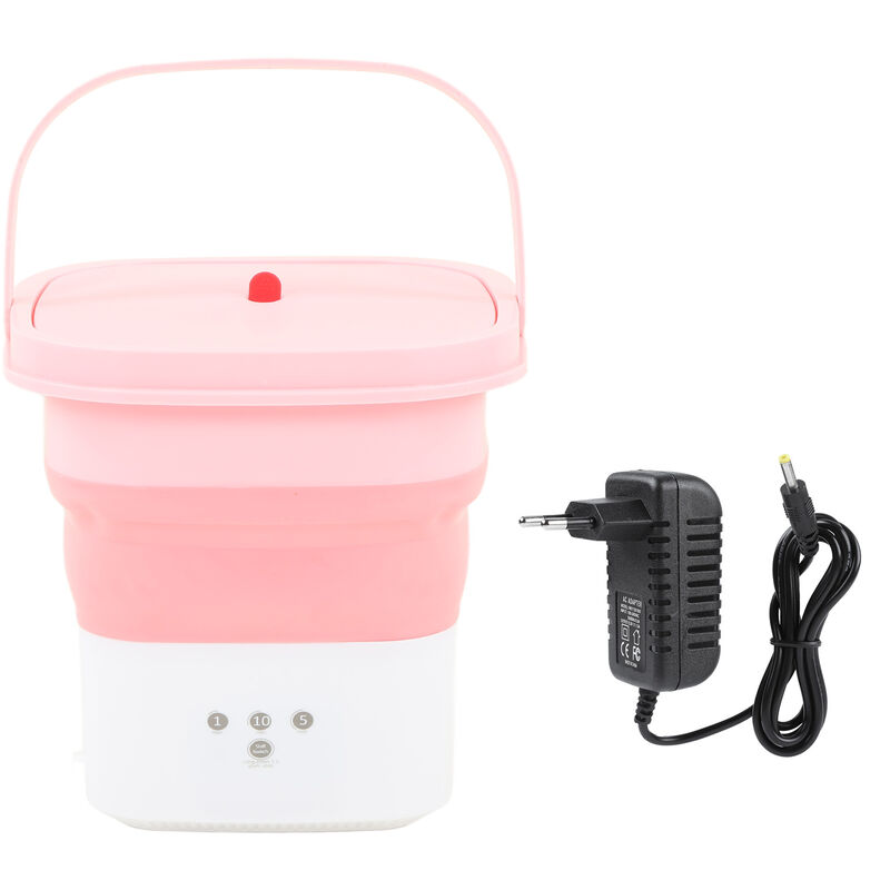 Eosnow - Machine à laver portable,Lave-linge portable pliable, mini lave-linge, grande capacité, faible bruit, pour la maison 100-240V,Rose + blanc,