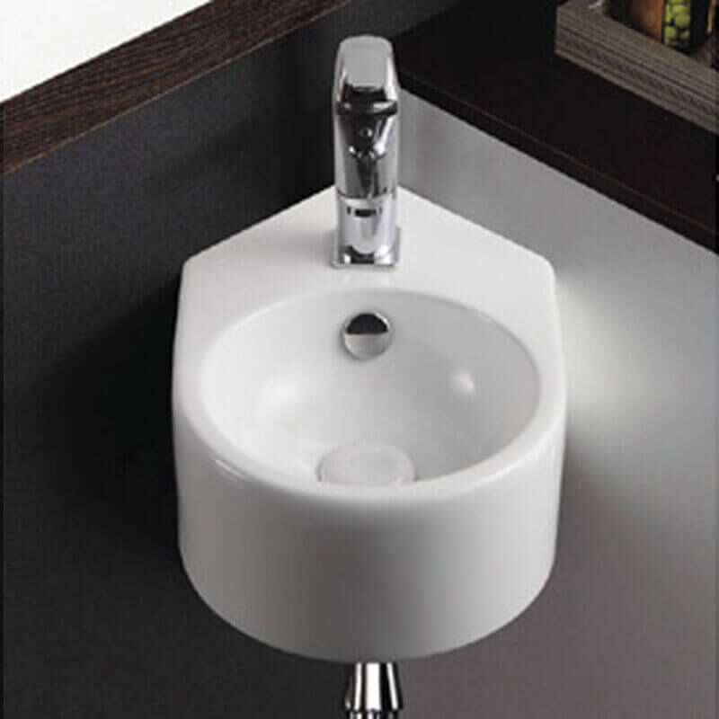 Rue Du Bain - Lave main d'angle Rond - Céramique - 42x27 cm - Style