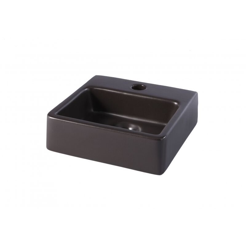 Planetebain - Lave mains droit porcelaine noir très esthétique