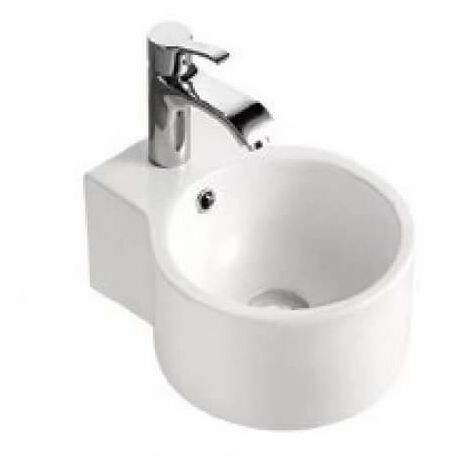 Lave main rond - Céramique Blanc - 35 x 28 cm - Naples