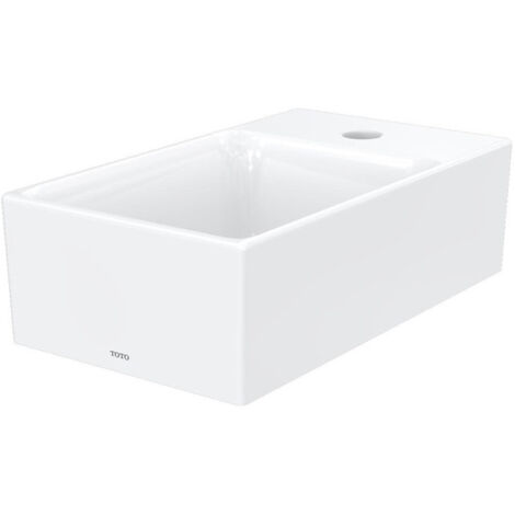 Lave-mains à poser CS carré, avec trou pour robinet, sans trop-plein blanc 400 mm TOTO