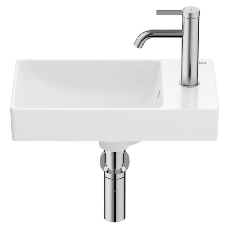 Roca - Lave-mains compact en fineceramic 'Ona' avec jeu de fixations 450 x 260 mm - blanc mat