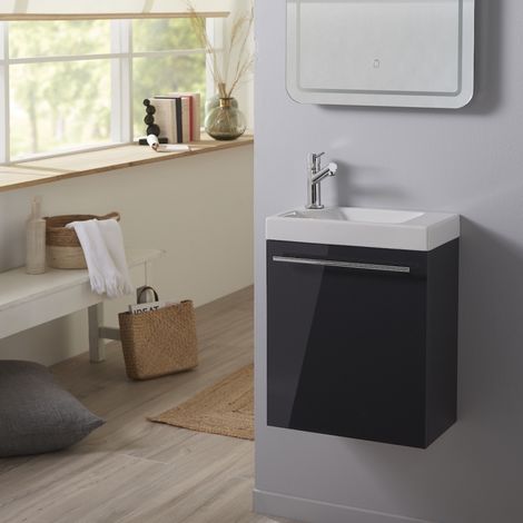Lave-mains complet avec meuble design couleur gris anthracite