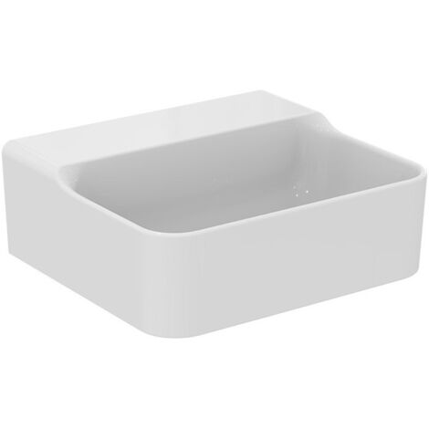 Lave-mains CONCA 400x350x165mm blanc avec IdealPlus, sans trou pour robinet, sans trop-plein IDEAL STANDARD