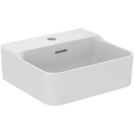 Lave-mains CONCA 400x350x165mm, poncé blanc avec trou pour robinet IdealPlus 1, avec trop-plein IDEAL STANDARD