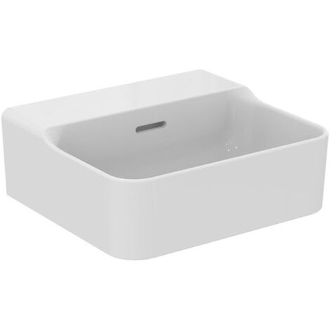 Lave-mains CONCA 400x350x165mm, sablé blanc sans trou pour robinet avec trop-plein IDEAL STANDARD
