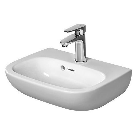 Lave-mains D-CODE avec trop-plein, plage de robinetterie, 450 x 340 mm blanc