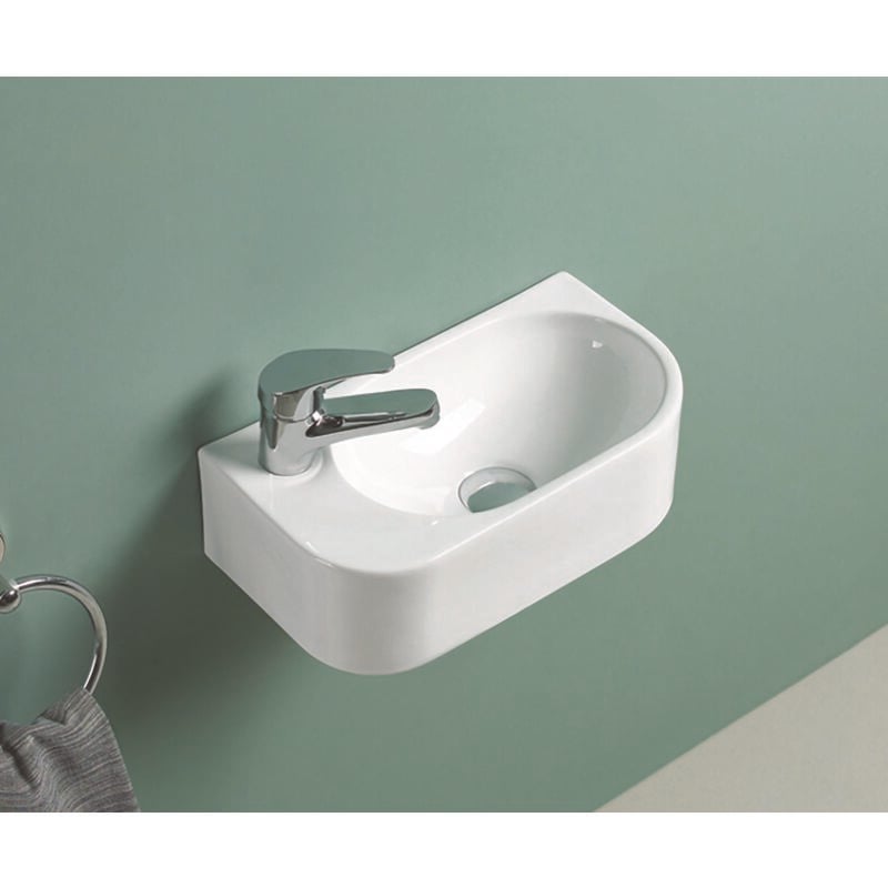 Lave-mains de face IRIS- Blanc - 40,5x22x11cm - Céramique