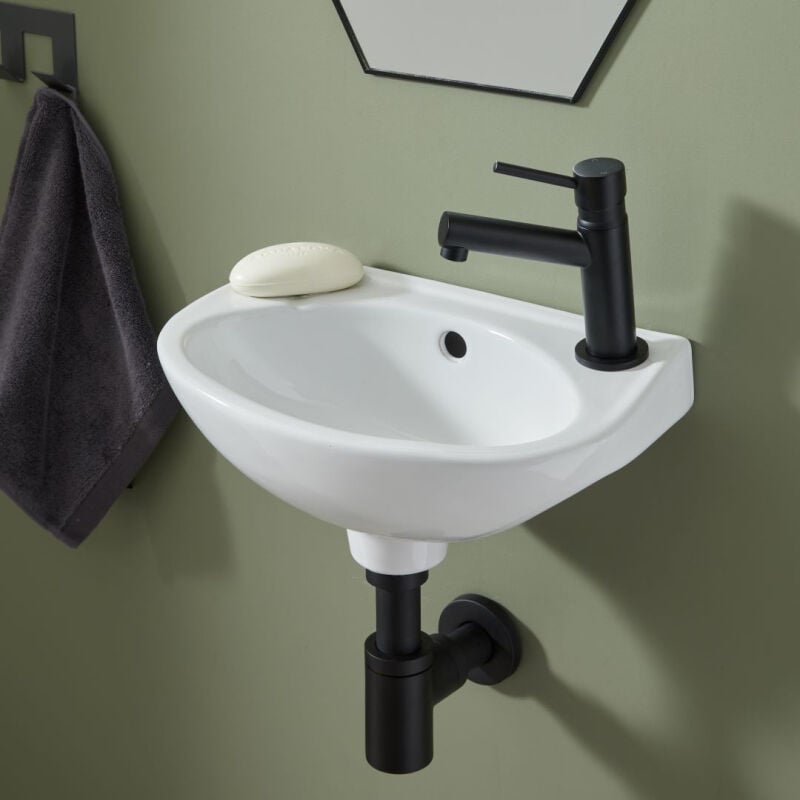 Planetebain - Lave mains de forme classique blanc