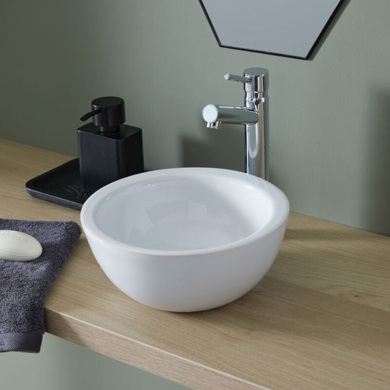 Lave mains design en bol blanc