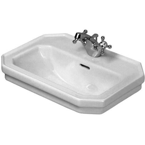 Lave-mains Duravit 1930avec trop plein plage de robinettrie 500x365mm 1 trou de robinetterie blanc