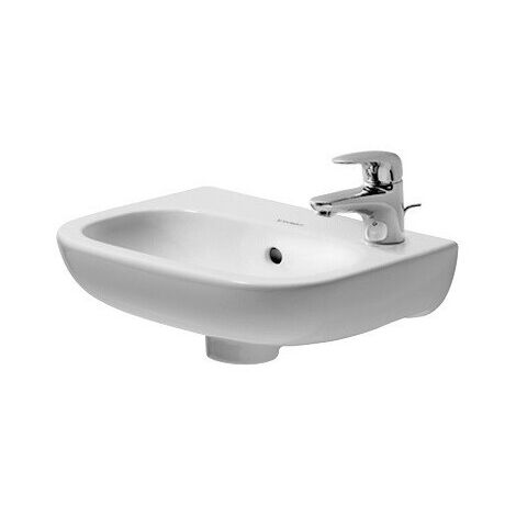 Lave-mains Duravit D-CODEavec trop plein plage de robinettrie 360x270mm 1 trou de robinetterie li we