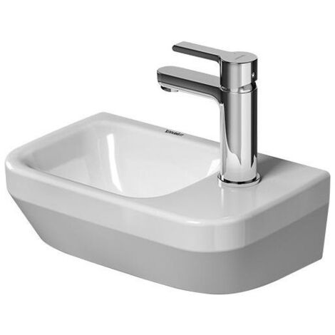 Lave-mains Duravit DURASTYLE 360x220mm sans trop pleinavec plage de robinettrie 1 trou de robinetterie blanc