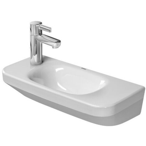 Lave-mains Duravit DURASTYLE sans trop pleinavec plage de robinettrie 500x220mm 1 trou de robinetterie li we
