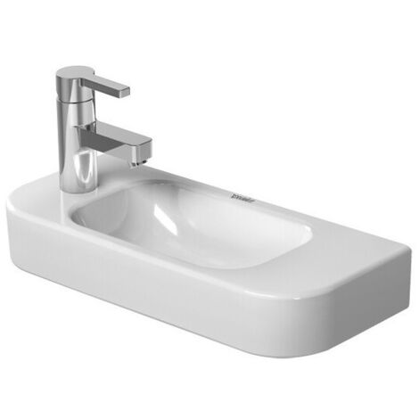 Lave-mains Duravit HAPPY D.2 sans trop pleinavec plage de robinettrie 500x220mm 1 trou de robinetterie blanc