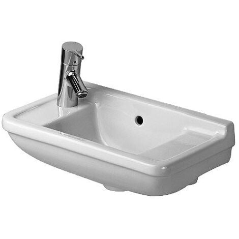 Duravit lave-mains Starck 3 50cm, trou pour robinet pré-percé à gauche et à droite, Coloris: Blanc avec Wondergliss - 07515000001