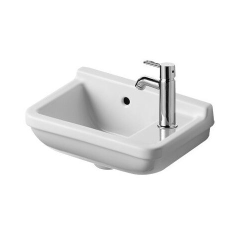 Lave-mains Duravit STARCK 3avec trop plein plage de robinettrie 400x260mm 1 trou de robinetterie blanc