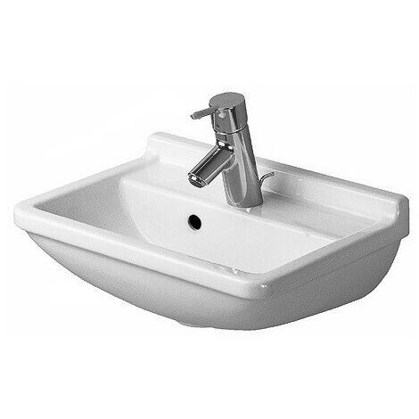 Lave-mains Duravit STARCK 3avec trop plein plage de robinettrie 450x320mm 1 trou de robinetterie blanc