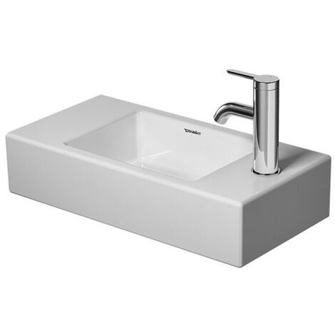 Lave-mains Duravit VERO AIR sans trop pleinavec plage de robinettrie 500x250mm 1 trou de robinetterie blanc