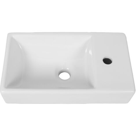 Lave mains en céramique, rectangulaire VITA blanc (Gauche) l.45 x P.100 x L26 cm – LPP