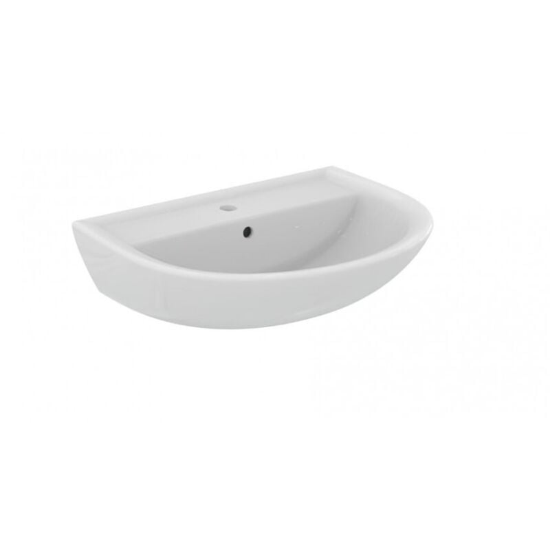 Ideal Standard - Lavabo 65x50 cm en céramique blanc brillant Eurovit - Avec colonne