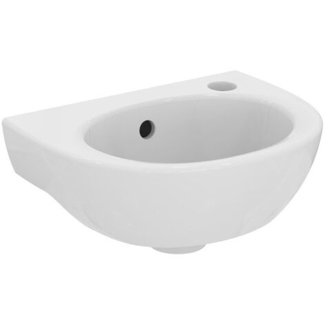 Lave-mains EUROVIT trou pour robinet à droite, avec trop-plein, 350 x 260 blanc IDEAL STANDARD