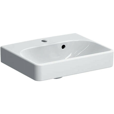 Lave-mains GE Smyle Squadroite45x36cm avec trou pour robinetterie. avec trop-plein. asym.. KeraTect