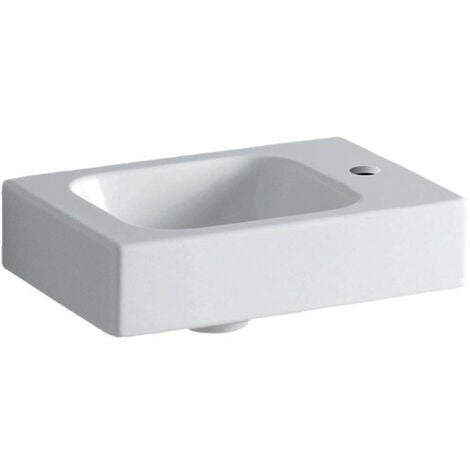Lave-mains Geberit iCon, Blanc, 38x13.5x28cm, trou de robinetterie à droite, sans trop-plein