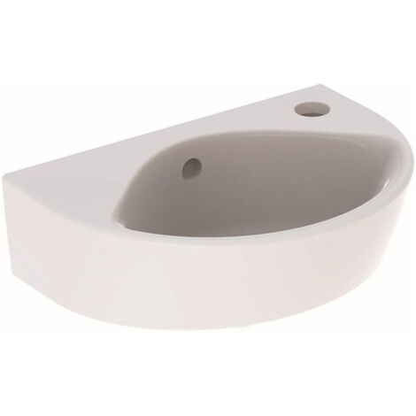Lave-mains Geberit Renova, compact, Blanc, 36x14.8x25cm, troude robinetterie à droite