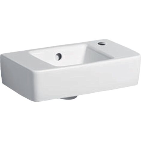 Lave-mains Geberit Renova Compact, Blanc, 40x15x25cm, trou de robinetterie à droite