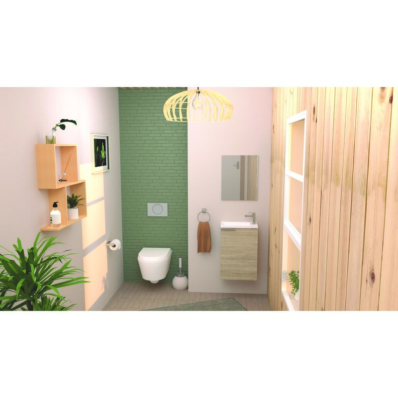 Ondee - Lave-mains hale - 40cm - Bois - Mélaminé - Livré en kit
