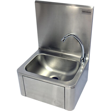 LAVE-MAINS INOX ADOSSE AVEC PANNEAU BASCULANT-L2G
