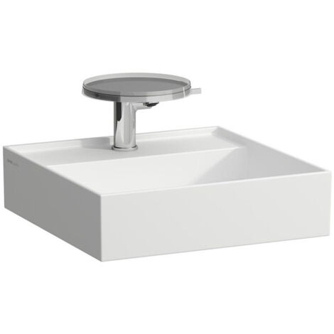 Lave-mains KARTELL 460 x 460 mm sans trop-plein, 1 trou pour robinet, blanc mat LAUFEN