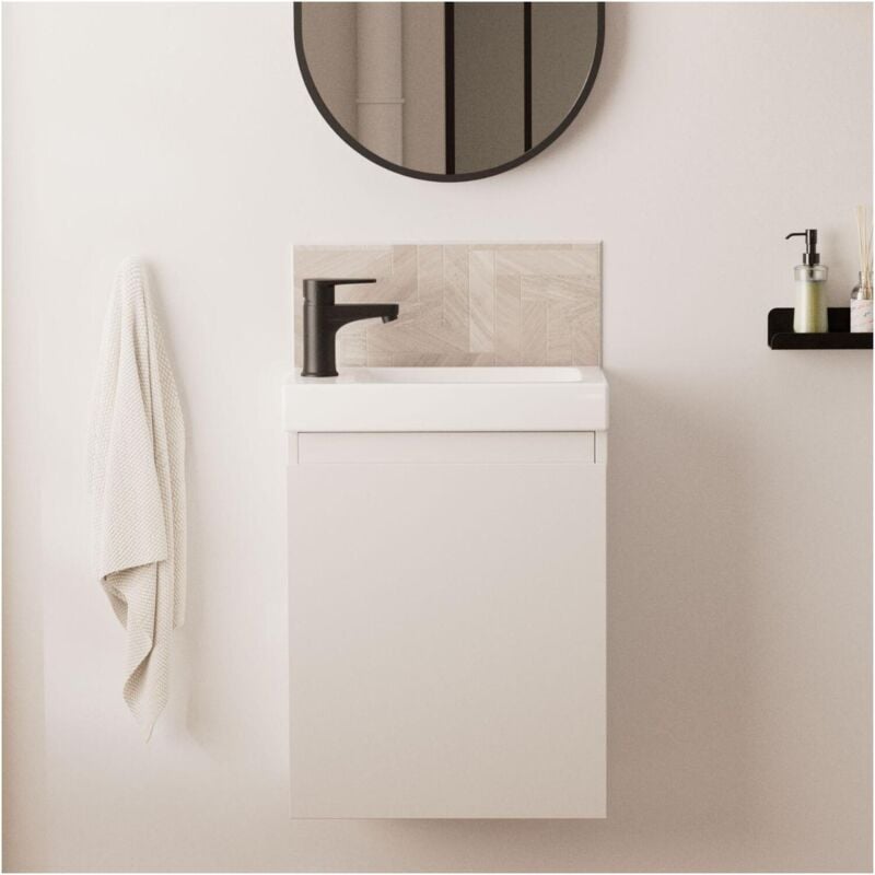 Meuble lave-mains LISA + robinet noir