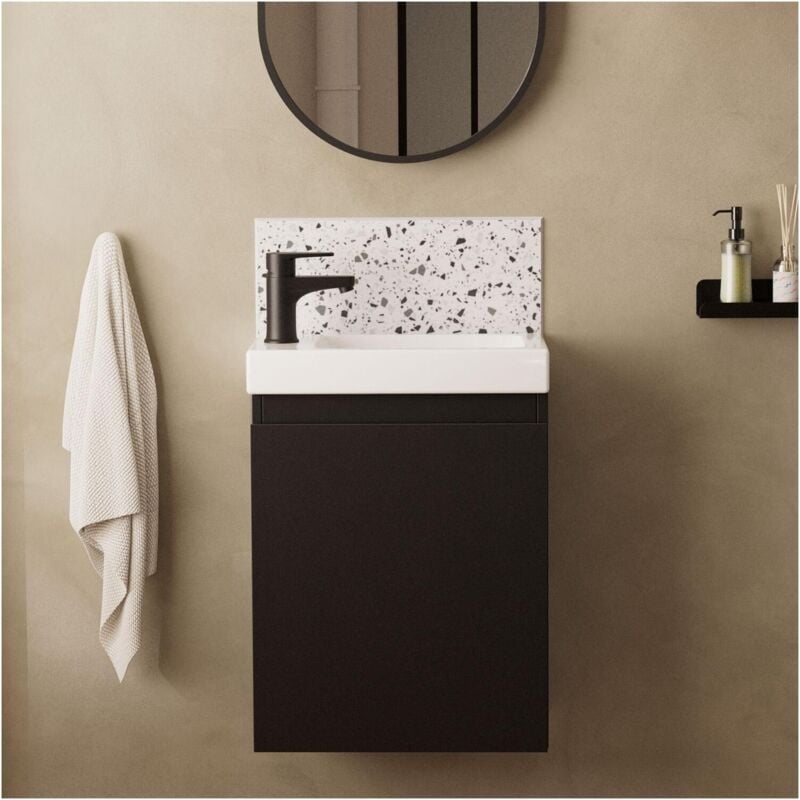 Meuble lave-mains lisa + robinet noir