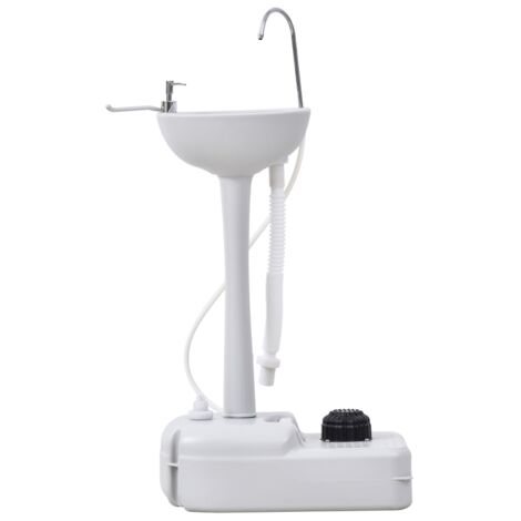 Lave-mains mobile sur roulettes 51x33,5x103 cm lavabo portable extérieur jardin