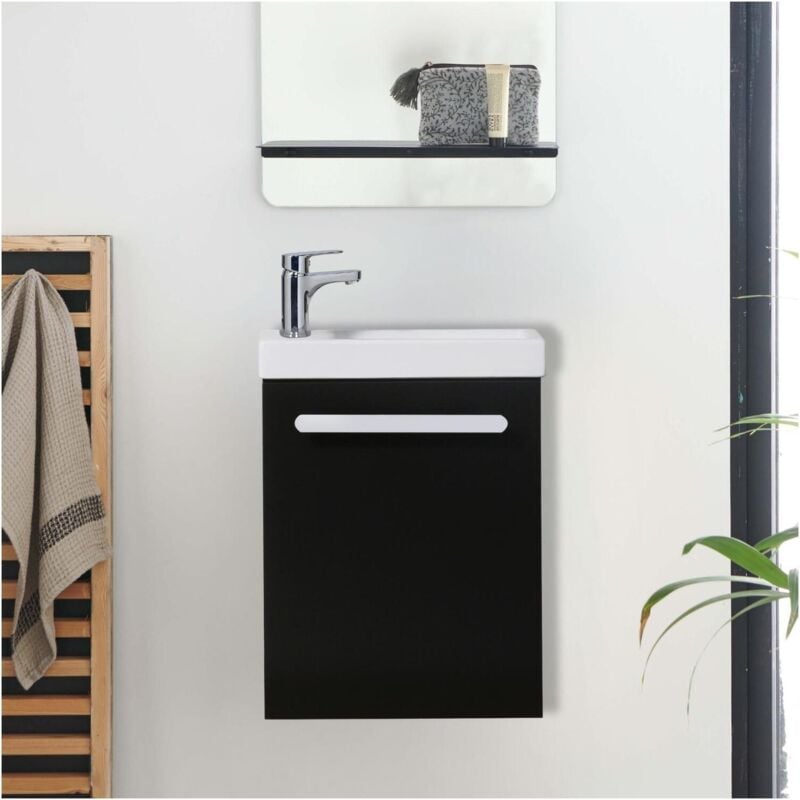 Mob-in - Meuble lave-mains nevada Noir carbone