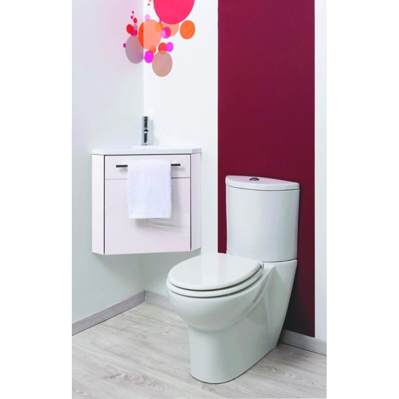 Ondee - Lave-mains d'angle nino - 53cm - Blanc - Laqué - Livré en kit