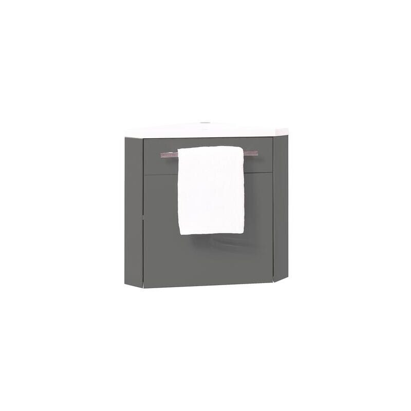 Ondee - Lave-mains d'angle nino - 53cm - Gris - Laqué - Livré en kit