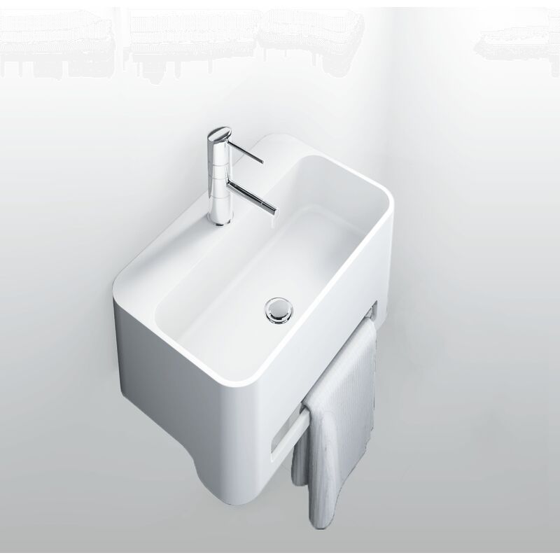 

Lavabo rectangular sobre encimera en Solid surface 50 cm - Flavio