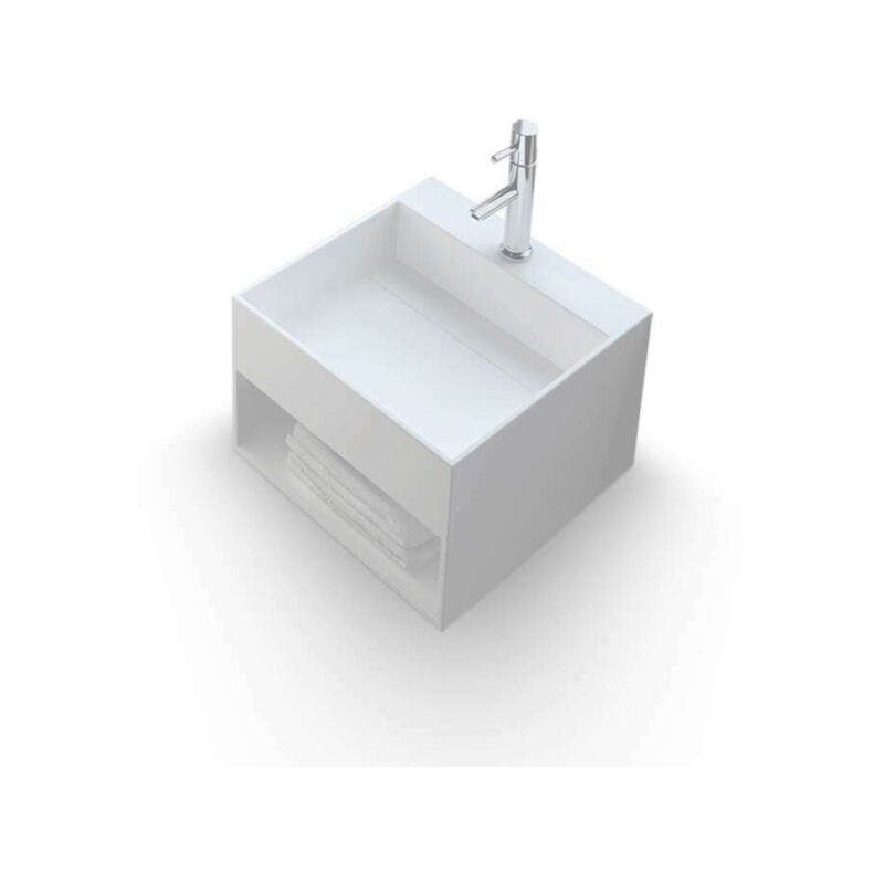 

Lavabo suspendido, cuadrado Lavabo en Solid surface - Karaé