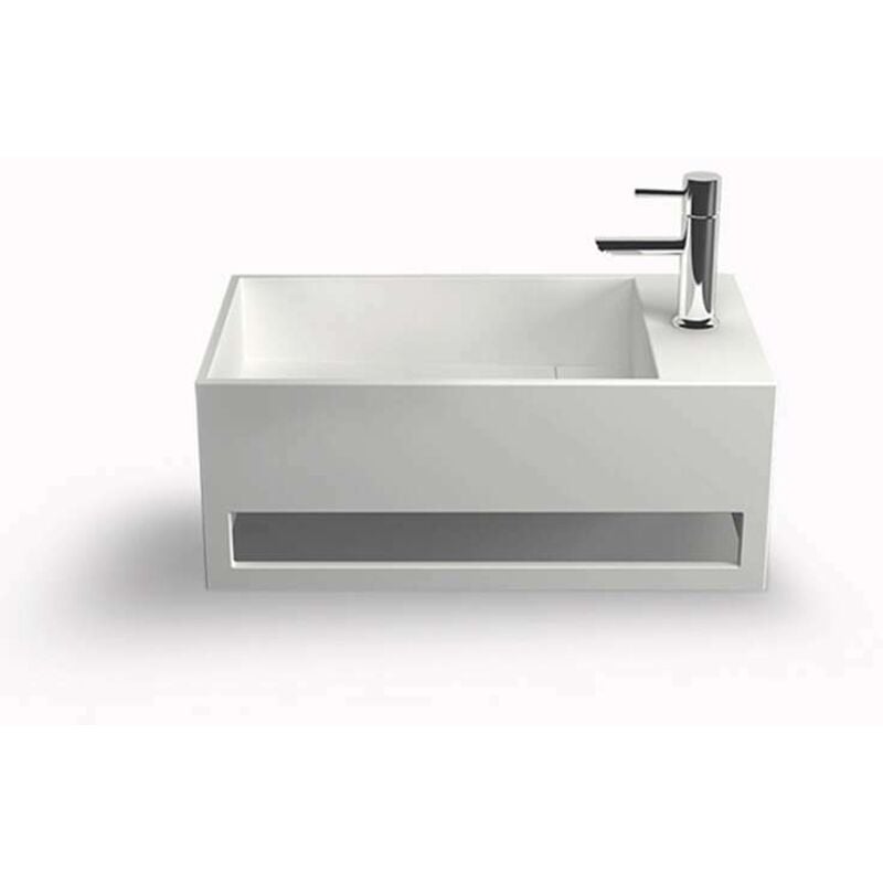 

Lavamanos suspendido, Lavabo Rectángulo en Solid Surface – Mona D