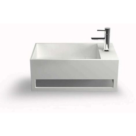 Lave-mains suspendu, vasque rectangulaire en Solid surface - Mona D