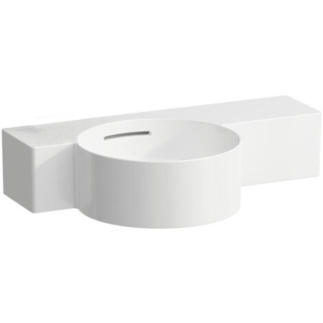 Lave-mains VAL 550 x 315 mm, sans trou pour robinetterie, avec trop-plein blanc mat LAUFEN