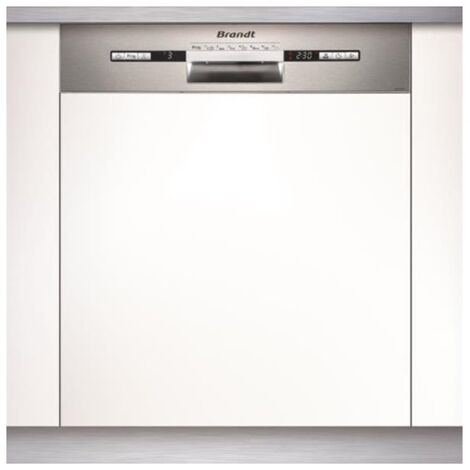 Lave-vaisselle 60cm 12c 47db a++ intégrable avec bandeau inox - Brandt - vh1772x - Inox