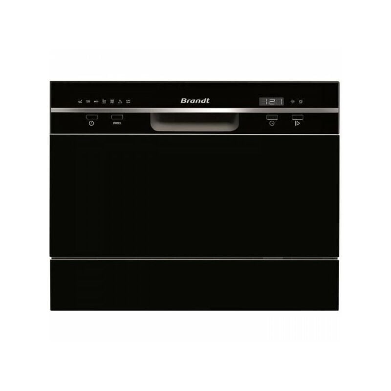 Brandt - Lave-vaisselle compact pose libre DFC6519B - Induction - 6 couverts - L55cm - 49dB - Noir