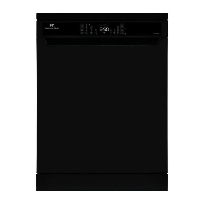 Continental Edison - Lave-vaisselle pose libre 15 couverts - Largeur 59,8 cm - Classe d - moteur induction - 39 dB - Noir