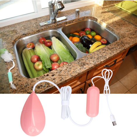 Lave-vaisselle ultrasonique + Mini + Rose + USB + Automatique avec arrêt automatique de 15 minutes pour fruits et légumes